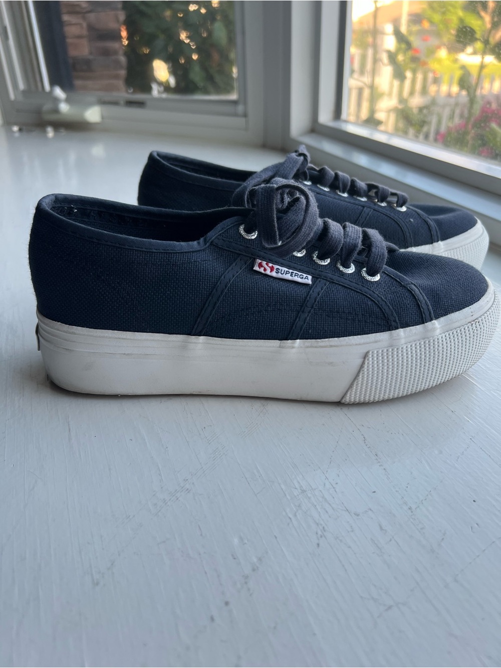 Superga 2790 Platform Blue Sneakers, 8
